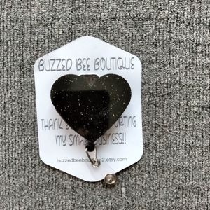 Customizable Heart retractable name badge reel ID holder
